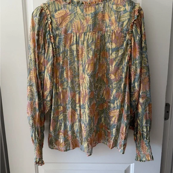 Sezane NWT Malvina Blouse 72% Silk | Size 36 (US 4) - Picture 5 of 9